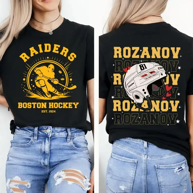 Boston Raiders Hockey Shirt Heated Rivalry Connor Ilya Shirts Heated Rivalry Merch Tees Hollander Rozanov Couple Shirt Heated TV