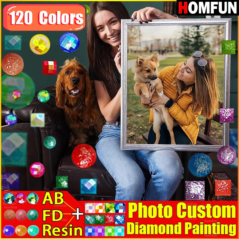 

HOMFUN 120 цветов смола + сказочная пыль + AB дрель фото на заказ 5D DIY алмазная живопись вышивка крестиком горный хрусталь украшение дома