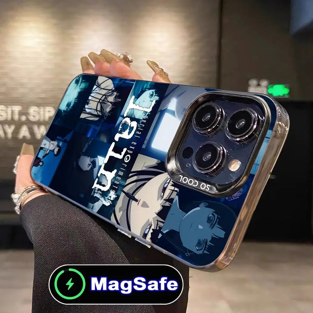 

Чехол для телефона Serial Experiments Lain для iPhone 16, 15, 14, 13, 12, 11 Pro Max Plus MagSafe, полупрозрачный цветной защитный роскошный чехол