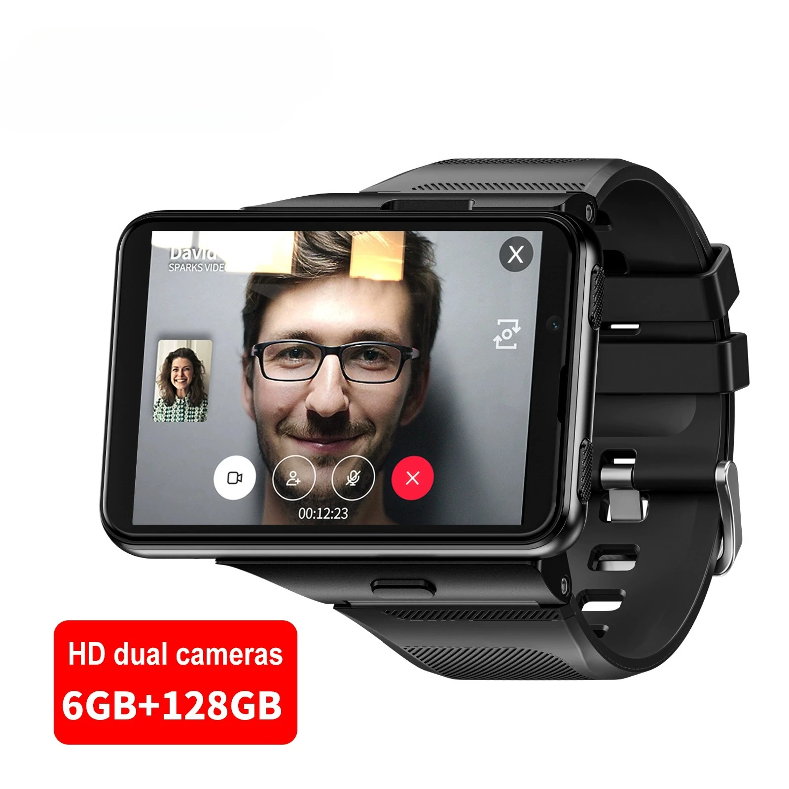 Android Max High Configuration 128GB Smartwatch with 2.88-inch Large Screen, Detachable Band, and Dual Camera