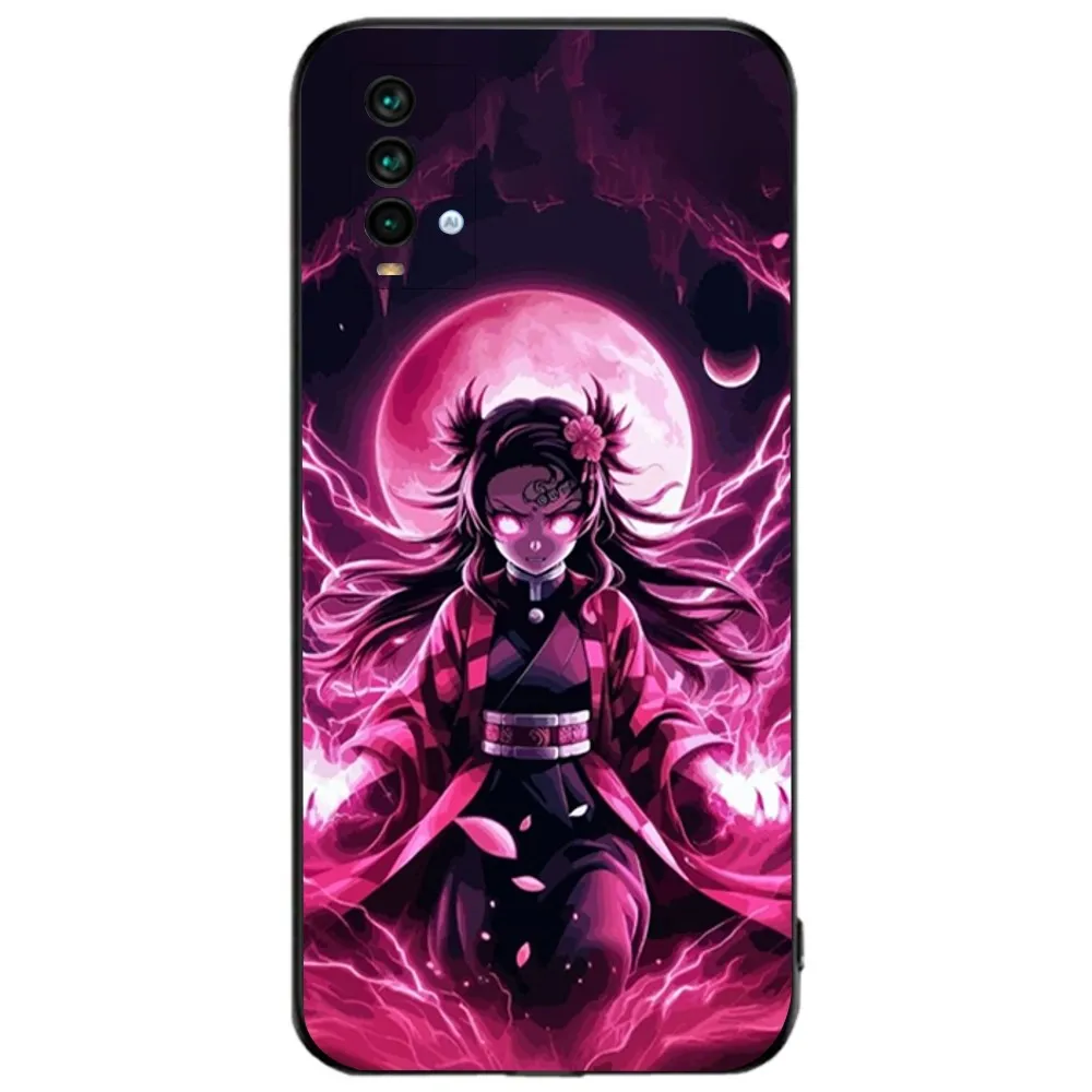 N-Nezuko K-Kamado Anime Phone Case For Xiaomi 11 Redmi Note 11 5G 8T 9A 9 10T Note8Pro Note9 12SUltra Black Case