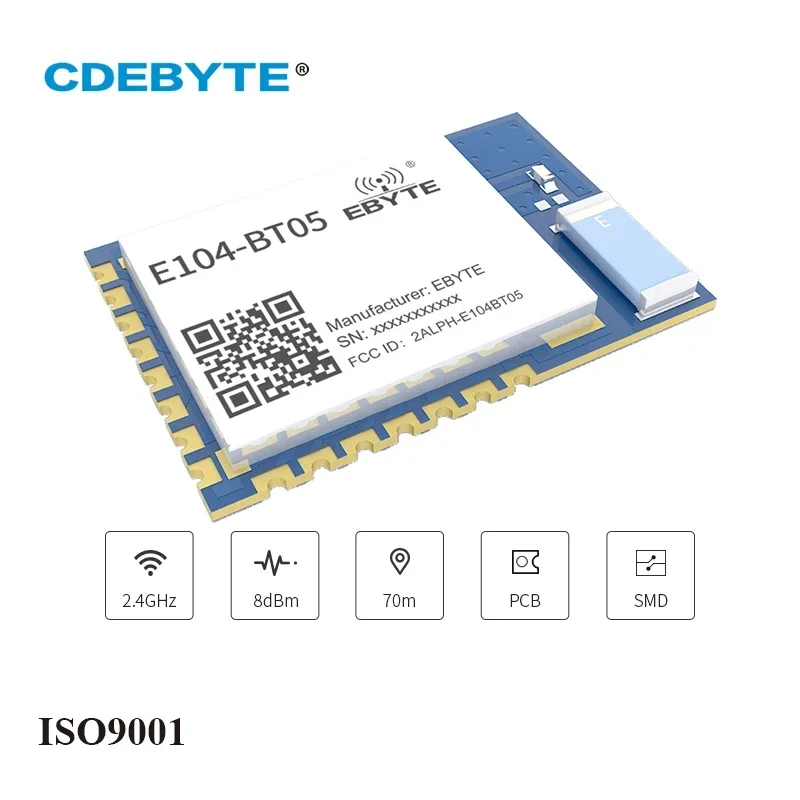 TLSR8266 Bluetooth BLE4.2 UART SMD Transceiver E104-BT05 70m Slave Transparent Transmission Low Power Wireless Module