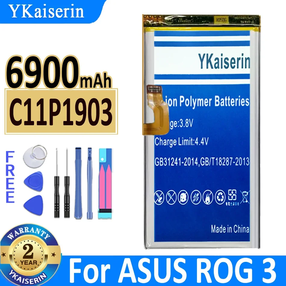 Batería de repuesto YKaiserin C11P1903 de 6900mAh, para ASUS Rog Phone 3, Phone3, ROG3, ROG 3, código de seguimiento