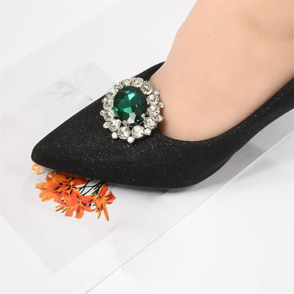Modische Glänzende Metall-Schuhclips Kristall-Strass Brautschuh-Dekoration Abnehmbare Charm-Schnalle Hochzeit – Detail 4
