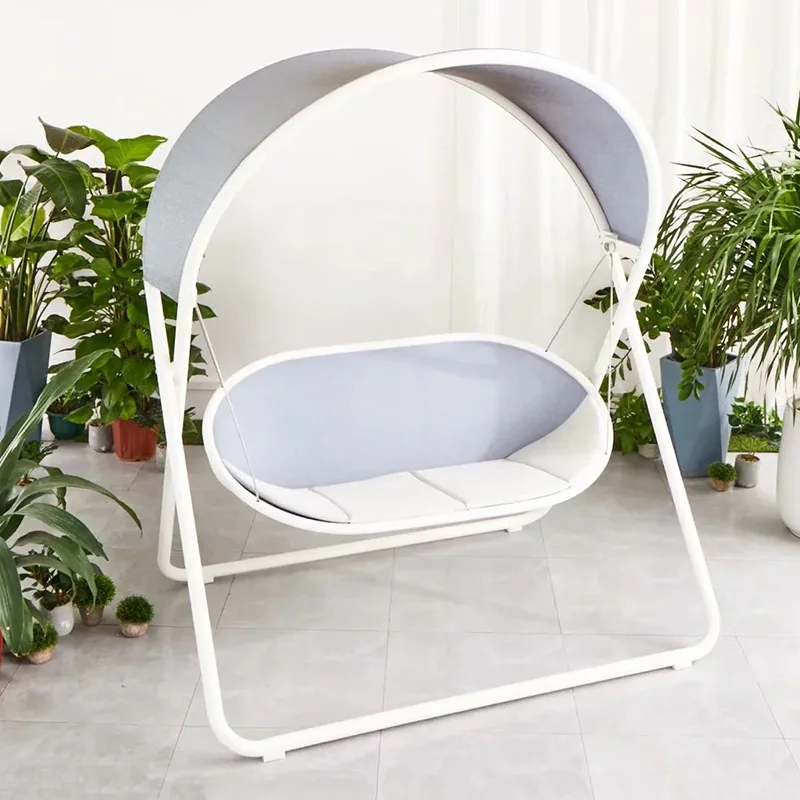 Light luxury outdoor simple swing, fashionable garden rocking chair, creative colorful luminous chair courtyard swing