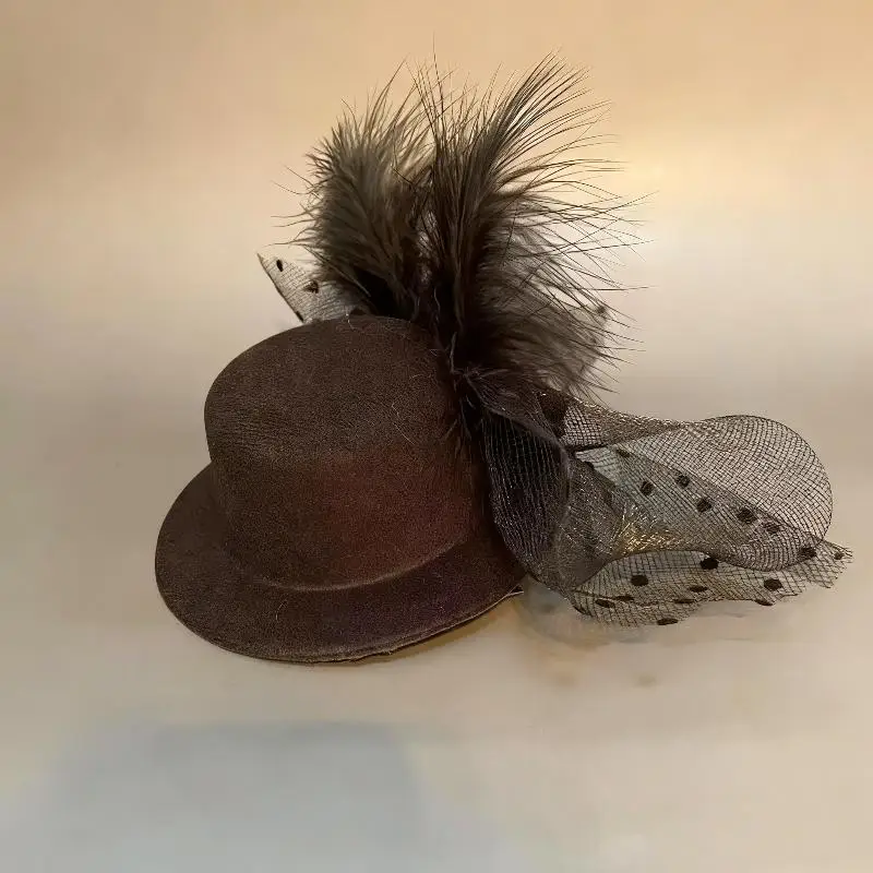 Black Pearl Flower Hair Clip Hat Artificial Mesh Pillbox For Women Elegant Formal Hat Jewelry Accessories - Image 4