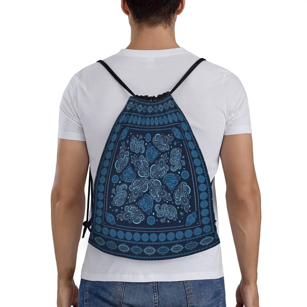 

Cool Paisley Bandana Style Backpacks Multi-function Drawstring Bags Sports Bag Book Bags for Man Woman Students