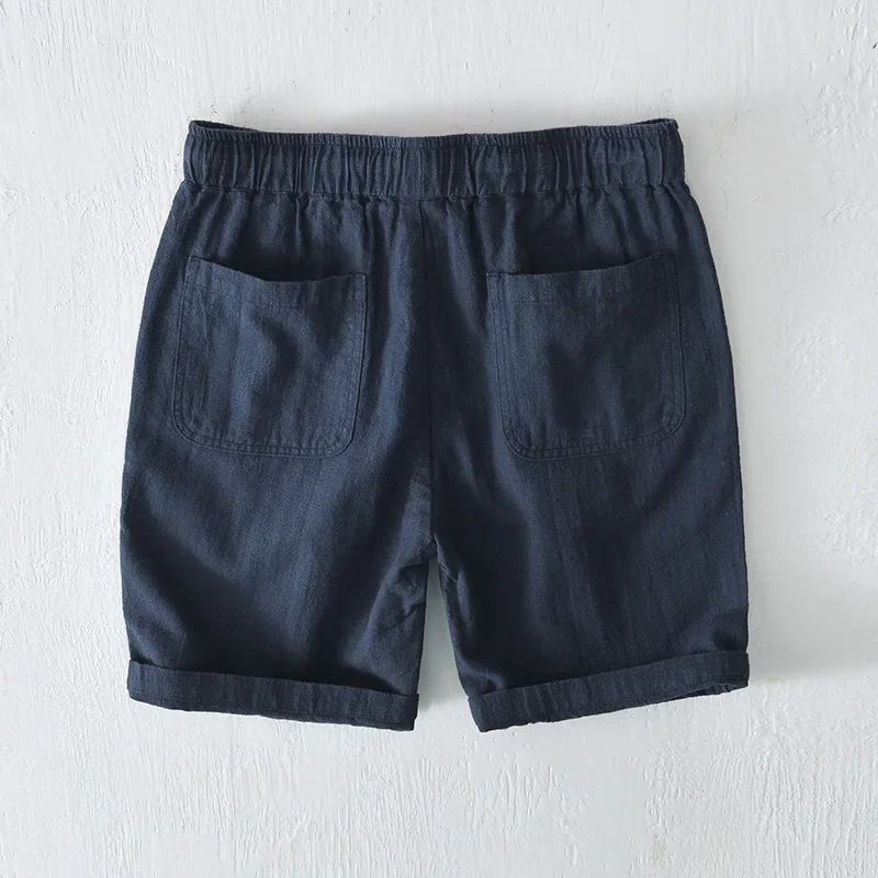 Cotton Linen Shorts Fpr Men Summer New Fashion Loose Beach Holiday Shorts Man Casual Shorts Plus Size Drawstring Shorts