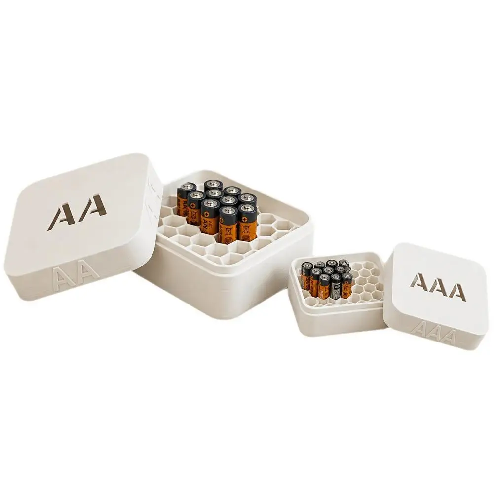 27-Fach-Aufbewahrungsbox für AA- und AAA-Batterien, Wabenförmiger Batterie-Organizer, Tragbarer Staubdichter Behälter mit Schutzdeckel – Detail 12