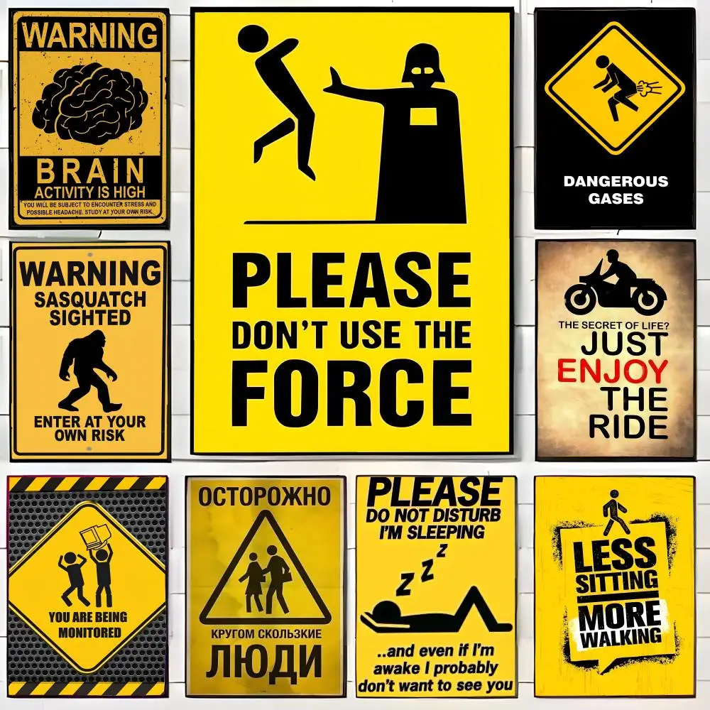 Warnlogo, Rauchverbot, Retro-Poster, Wandkunstdruck, Poster, dekoratives Wandbild, Heimdekoration, Geschenk, ungerahmt