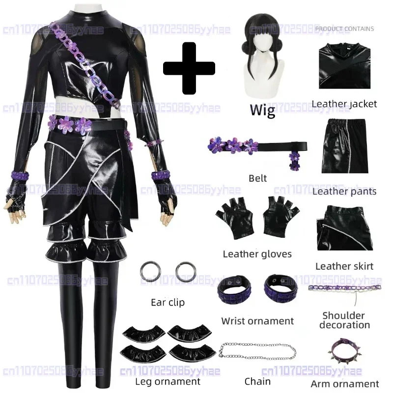 Costume de Cosplay Rumi Zoey Mira Demon Hunters Kpop pour enfants, vêtements imprimés pour filles, tenues de jeu de rôle, Costume de carnaval d'halloween