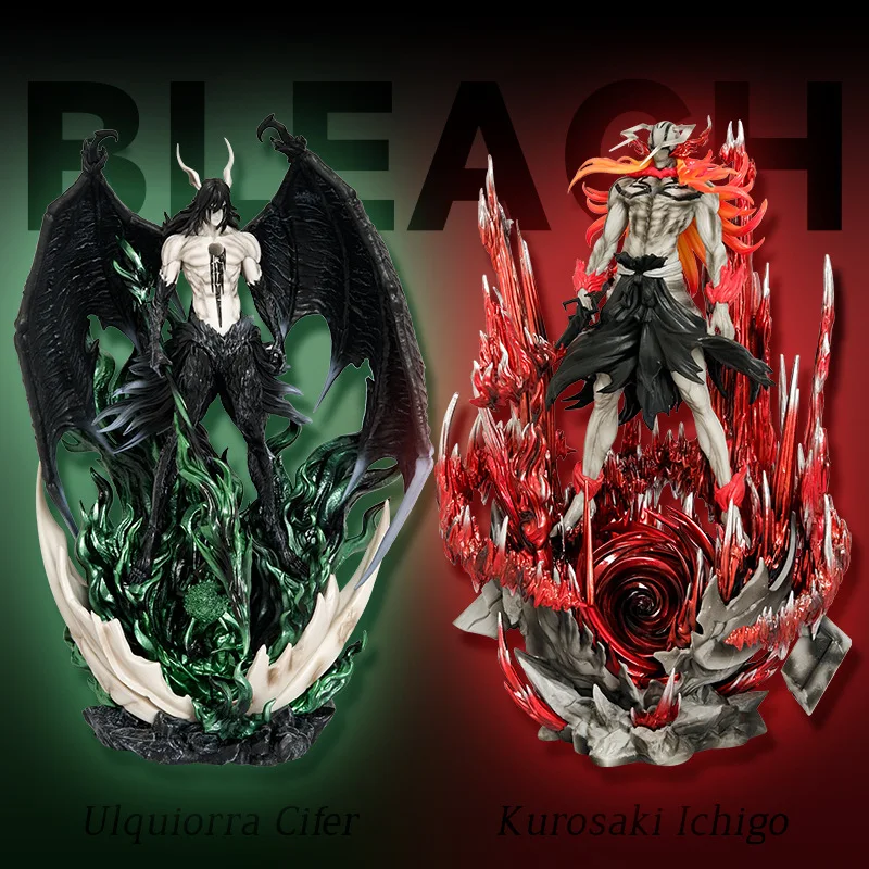 Figura de anime de 33 cm Kurosaki Ichigo Ulquiorra Cifer Battle Ver. Figura de ação em PVC GK Estátua Coleção Modelo Crianças Brinquedos Bonecas Presentes