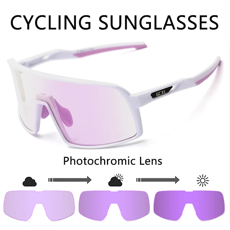 GCXL New Photochromic Women Men Cycling Glasses MTB Mountain Road Bike Riding Sunglasses Outdoor Sports Goggles Bicycle Eyewear