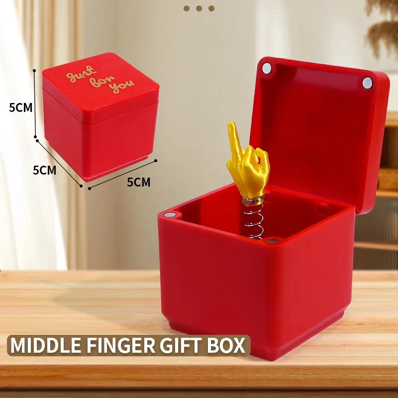 Out of the box pop-up Middle Finger Gift Box Creative Desk Home Decor Gifts Middle Finger Novelty Christmas Funny Prank Gift