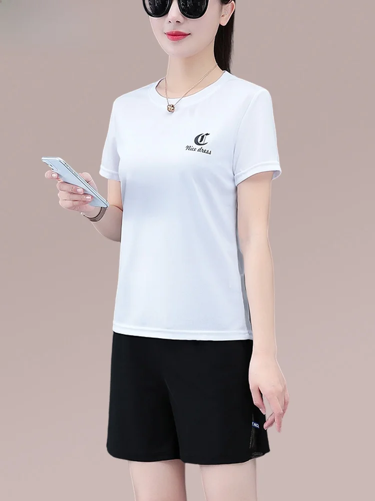 

TUCANO Summer Qui Dry Sports Set Women's 2026 New Ice Silk ort Sve Casual Running Suit Two Piece Set round Ne Pullover