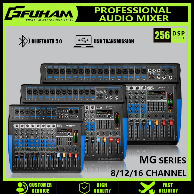Professional mixing console 8/12/16-channel reverb Bluetooth home KTV stage wedding conference recording sound card mixer