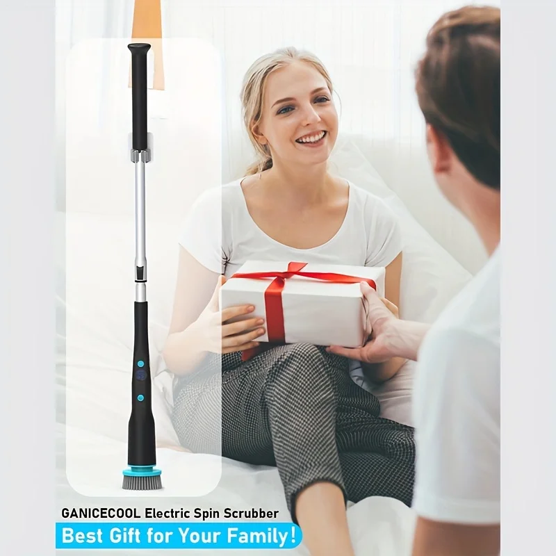 Powerful Electric Spin Scrubber with 7 Brush Heads for Bathroom, Tub, Tile, Floor, Car - Cordless Cleaning Brush