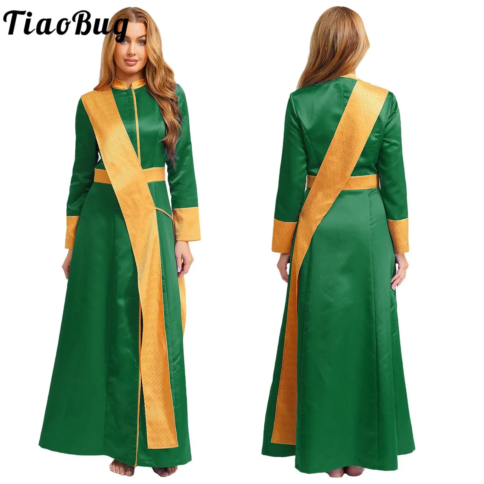 

Women Medieval Priest Church Clergy Preachers Cosplay Robe Thobe Steampunk Vestments Catholic Chasuble Pastor Halloween Uniforms