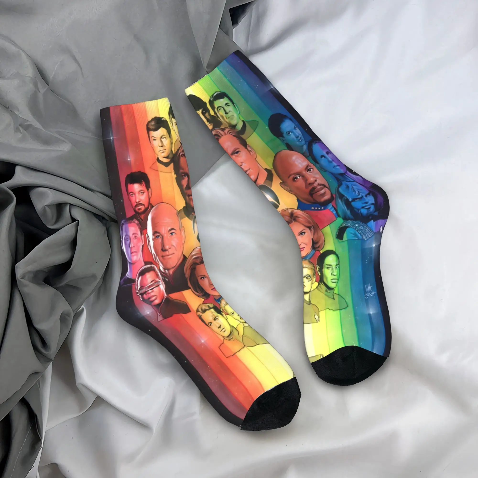 Stars Treks Groups James Stockings  Design Modern Socks Spring Anti Skid Socks Women Men Skateboard Medium Soft Socks