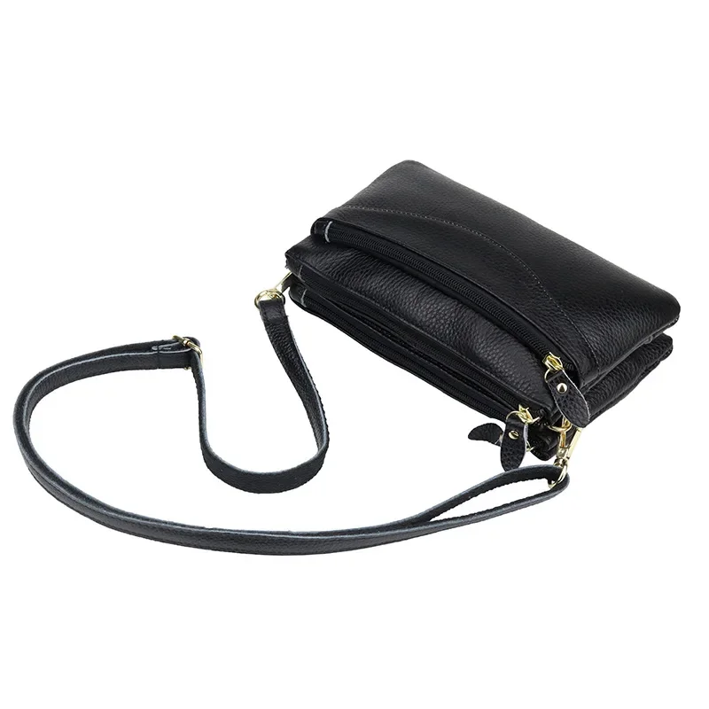 Genuine Leather Women Messenger Bags small Cowhide ladies Clutch wallet Multiple pockets female Shoulder Bags Cell phone purse