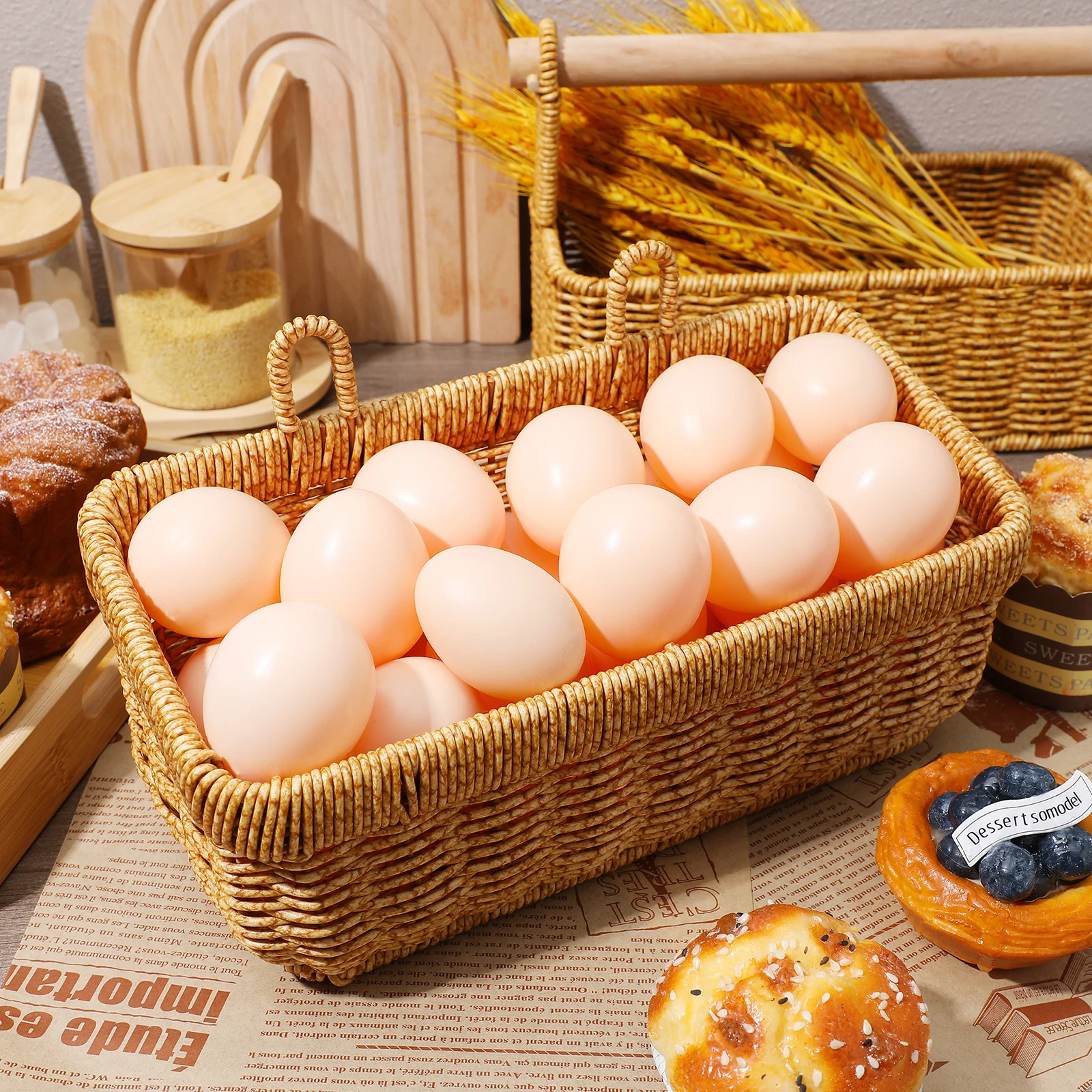 

Large Kitchen Storage Hanging Basket Shallow Coffee No Drill Wall Woven for Eggs Ginger Garlic Vegetable Fruit Baskets Home