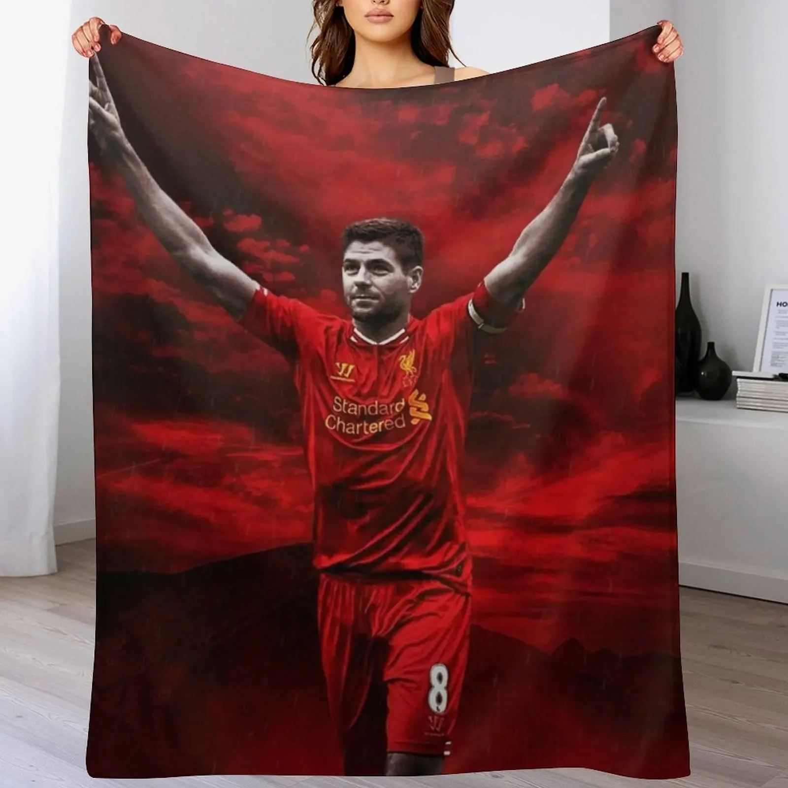 Steven George Gerrard Art Throw Blanket Soft Warm Blanket Gift for Men Women Adults