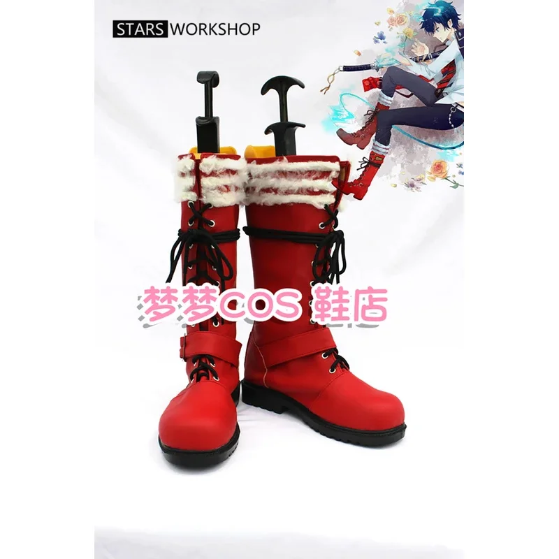 

Ao No Exorcist Blue Exorcist Rin Okumura Обувь для косплея Красные ботинки для Хэллоуина, Рождественской вечеринки