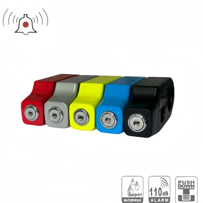 Falante New 110db Anti-theft Alarm Motorcycle Handlebar Lock Aluminum Alloy Brake Grip Lock Bicycle Equipment Adjustable