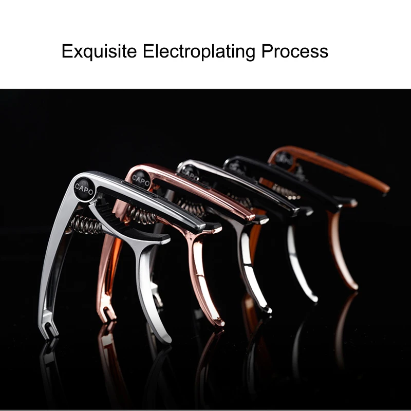 Metall Gitarre Capo Tuner Clamp Professionelle Schlüssel Trigger Einhand Capos Clip Zinklegierung für Akustische Elektrische Gitarre mit Plektrum – Detail 3