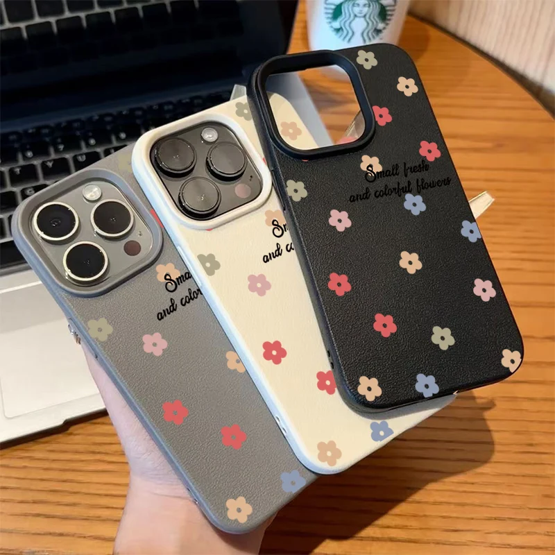 Colorful Flower Lichee Pattern Phone Case For iPhone 17 11 12 13 14 15 16 Pro Max 16E XS Max XR 16 Plus 17 Air Candy Soft Cover