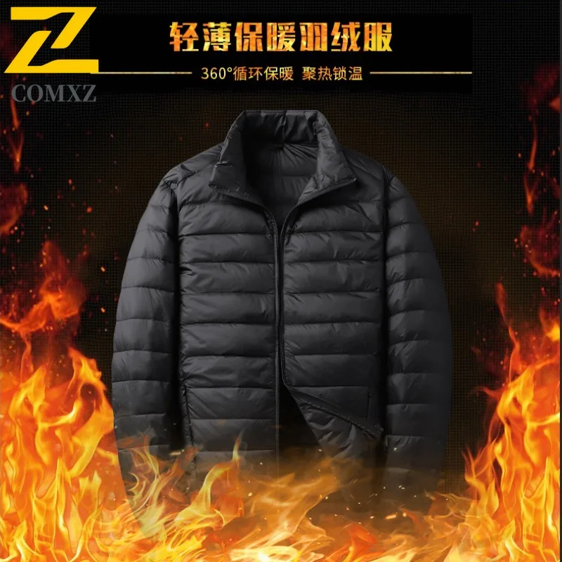 

COMXZ осень-зима новая мода пальто с воротником-стойкой мужской легкий пуховик трендовый повседневный универсальный водонепроницаемый ветрозащитный 2025