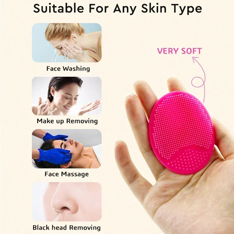 5PCs Silicone Face Wash Brush Clean Pores Baby Shampoo Brush Baby Bath Brush Soft Hair Round Shampoo Comb Home Use Brushes