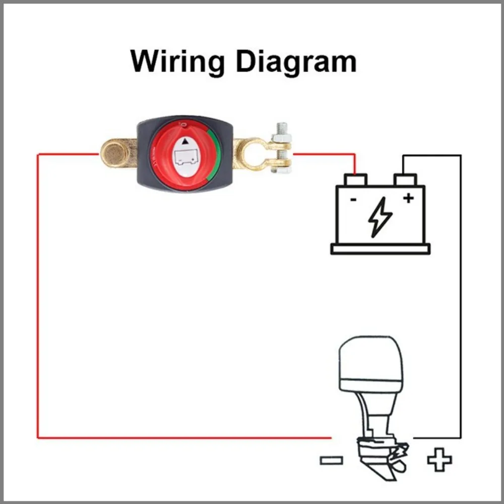 12V 48V Brass Integrated Battery Disconnect Switch, High Current Power Switch for Auto Modification