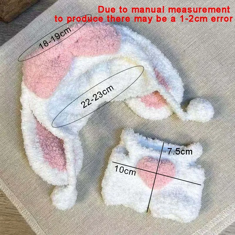 Vêtements de poupée en coton de 10cm, joli ensemble de lapin de dessin animé pour 17cm, vêtements Labubu en peluche, poupée mignonne rose, Onesie, accessoires de vêtements de bricolage