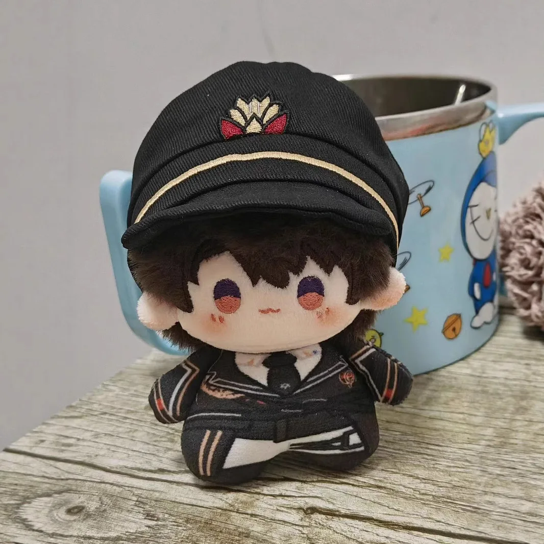 Love and Deepspace Xia Yizhou Plush Doll 10cm Cute Cotton Doll with Pilot Uniform Removable Hat Stuffed Toy Plushie Keychain