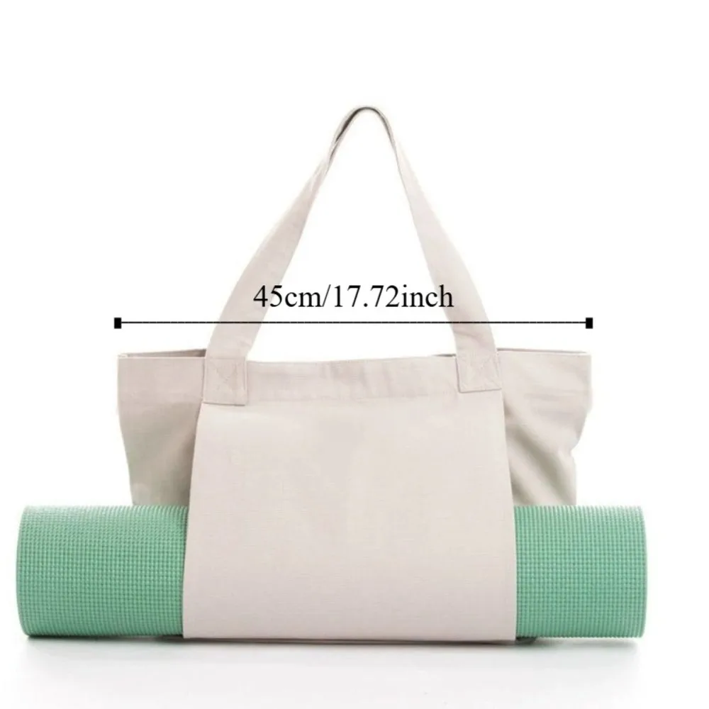 Large Capacity Yoga Mat Carry Bag Lightweight Thick Canvas Multifunctional Yoga Bag Washable Foldable Pilates Mat Case Travel