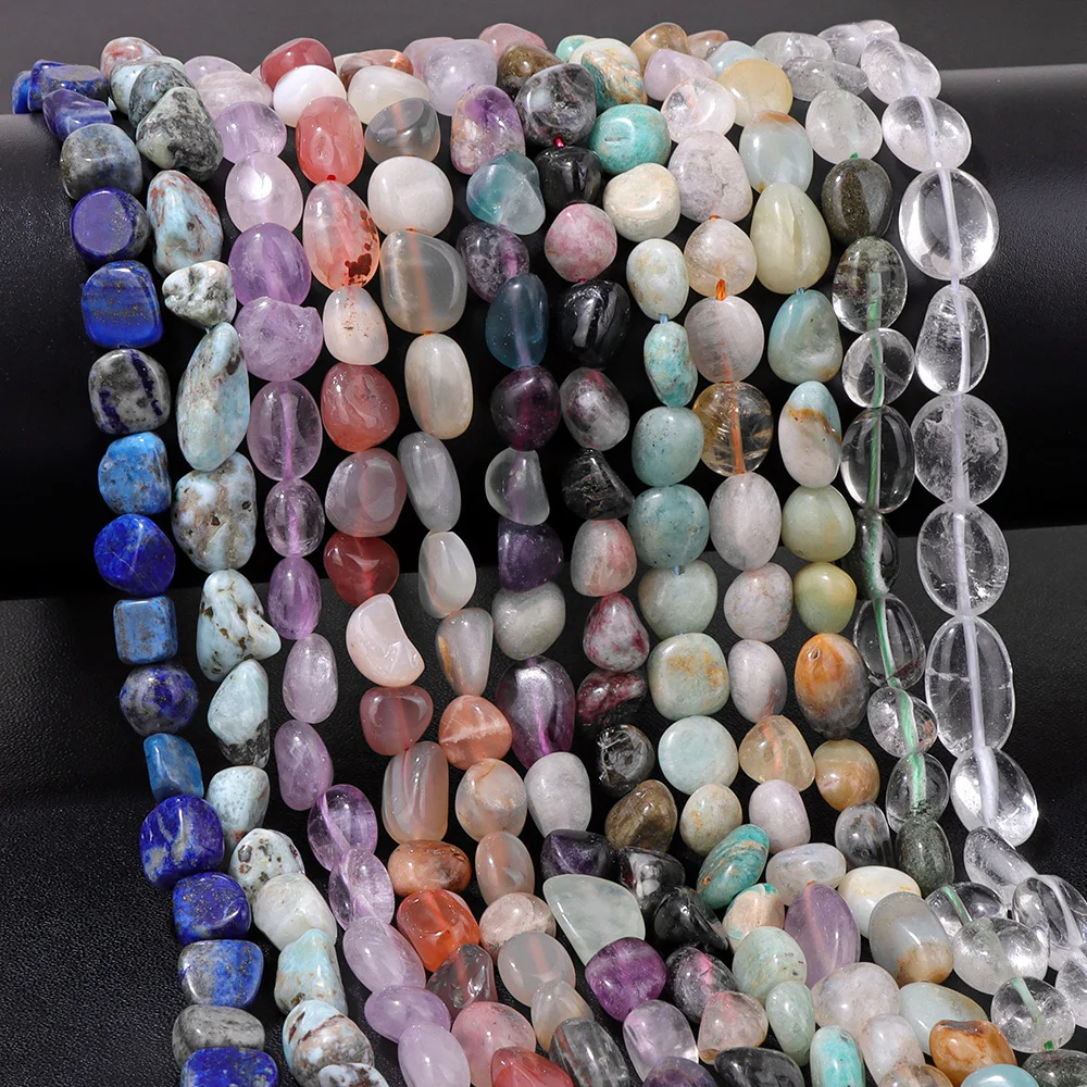 Natural Irregular Moonstone Agates Amazonite Stone 8-12MM Quartz Crystal Loose Spacer Beads for Jewelry Making DIY Bracelet