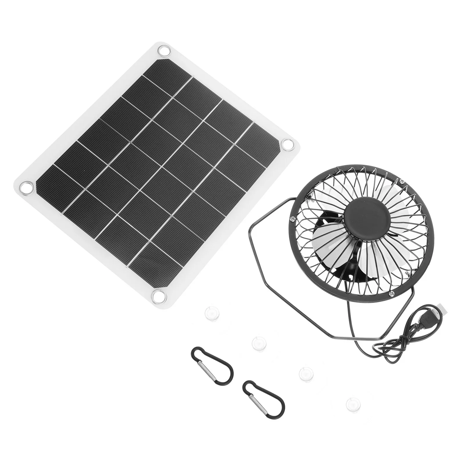1Set Solar Powered Fan Solar Panel Fan for Breeding Ventilator Dog House Tree House Summer Cooler Indoor Outdoor Cooling