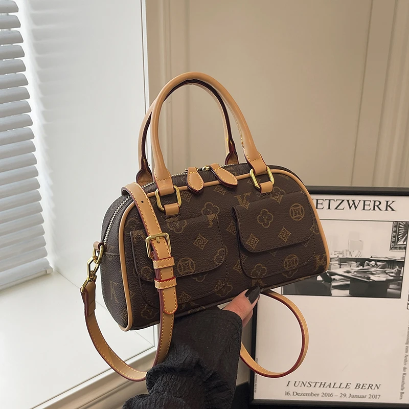 

Модная минималистичная женская сумка через плечо с однотонным и элитной повседневной деловой модой