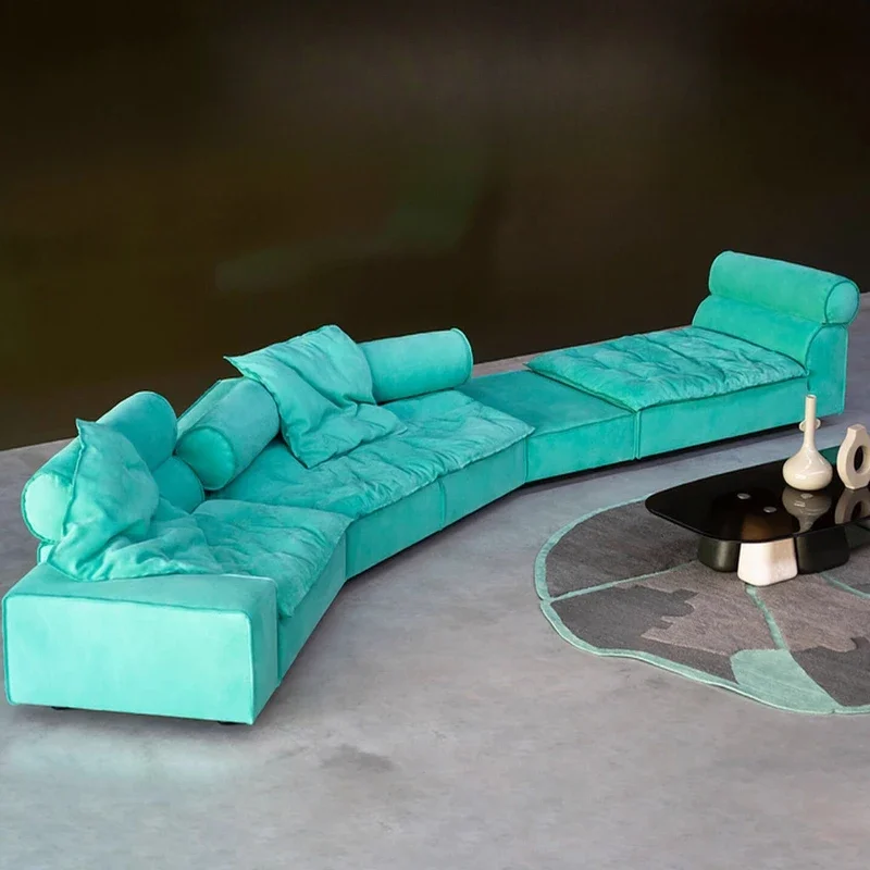 

Минималистичный диван Miami для гостиной, большой квартиры или виллы, из матовой ткани, в стиле "тофу-блок"