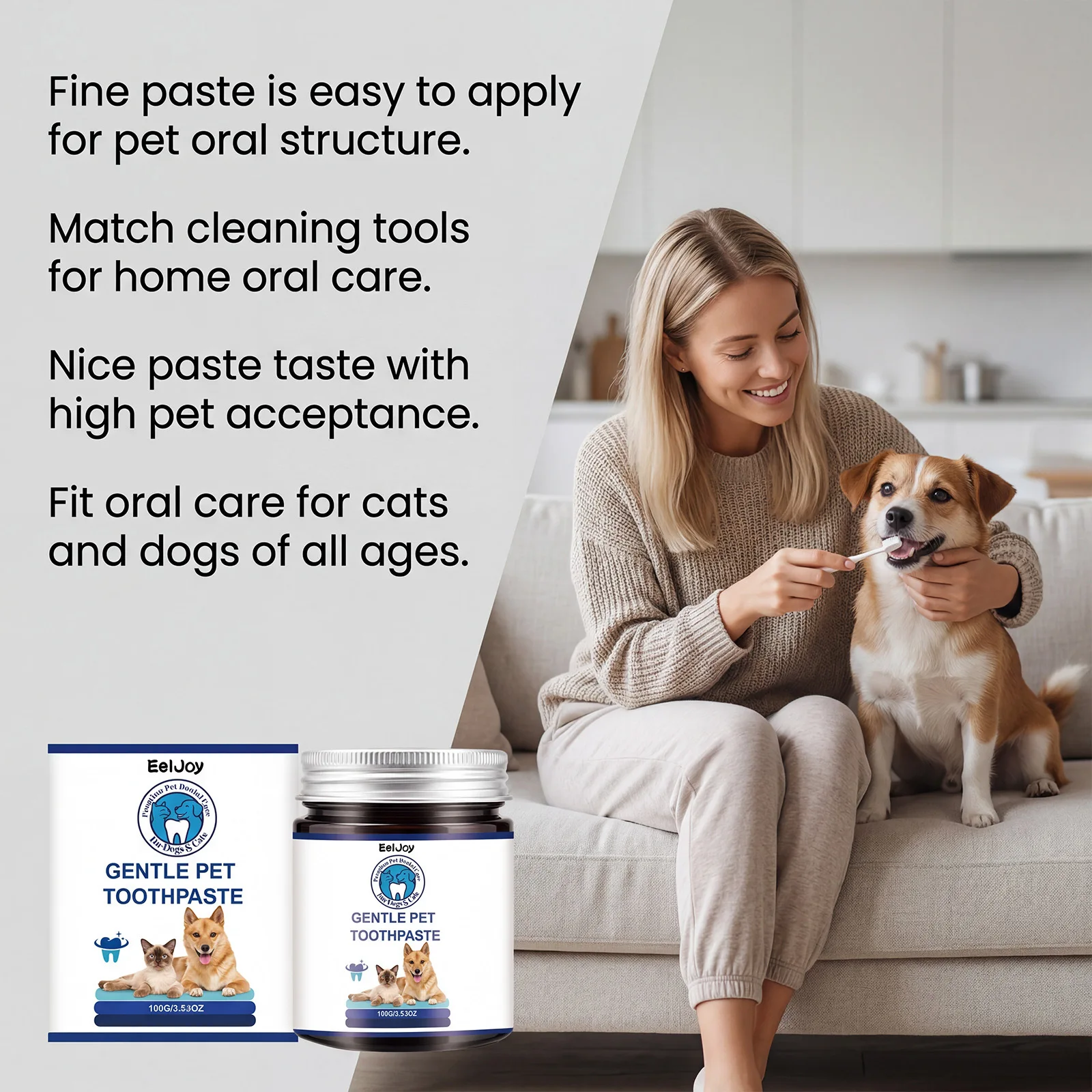 Pet Toothpaste Fine Paste Easy Apply High Pet Acceptance Clean Impurities Fresh Breath Home All Ages Dogs Cats Oral Care Agent