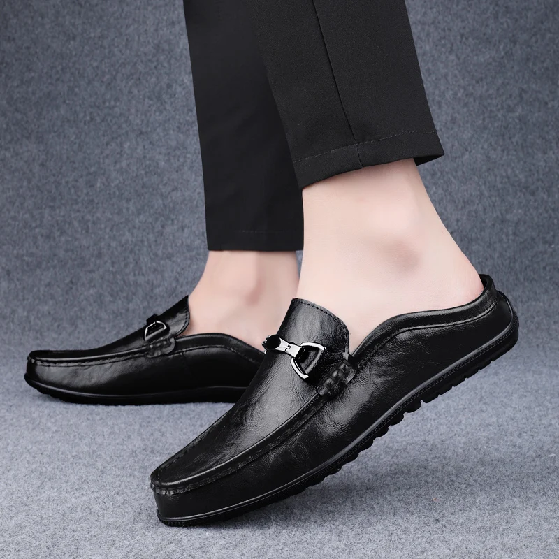 Fashionable Brand Breathable Non Slip Driving Shoes High Quality Men Cowhide Comfortable Soft Sole Business Casual Leather Shoes