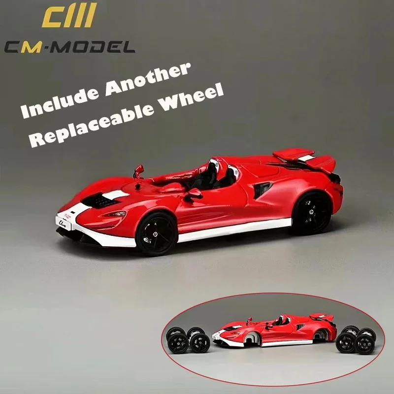 CM 1:64 Model Car Mcla Elva Open Top Alloy Die-Cast Sport Vehicle Collection- Red