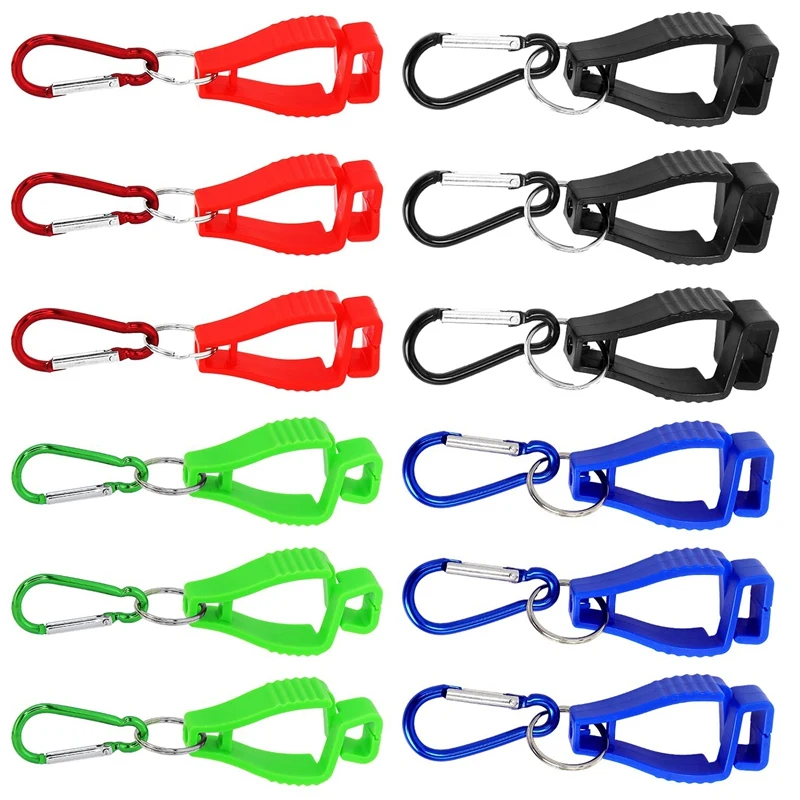 12PCS Multicolor Glove Belt Clip Multifunctional Clamp With Metal Carabiners For Men Safety Construction Worker Guard Labor