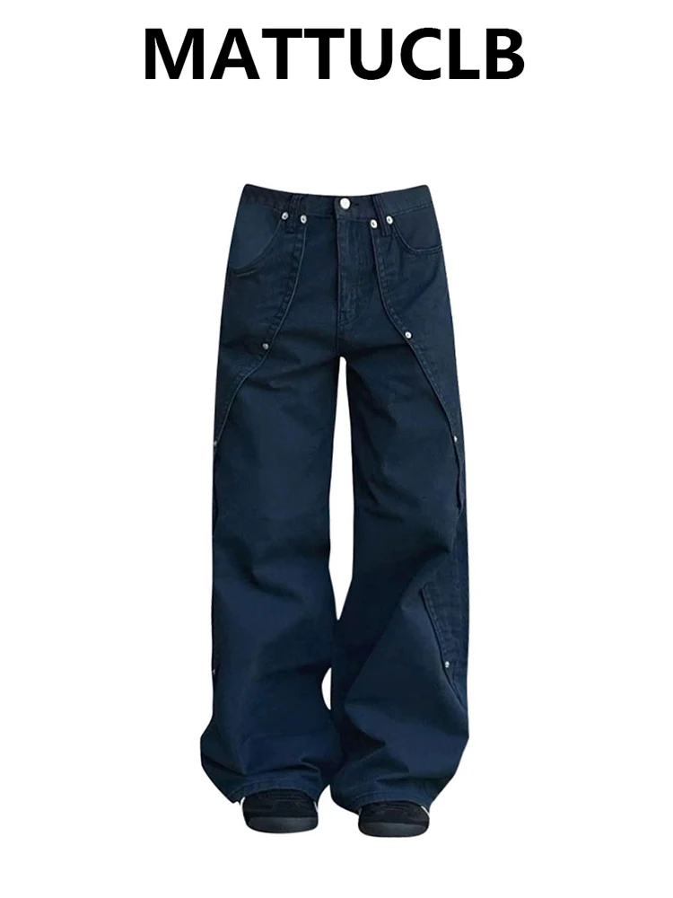 

2025 Autumn Winter Women's Denim Pants Y2K Cargo Low Rise Harajuku Goblin Core Japanese Wide Fit Baggy Grunge Jeans High Quality