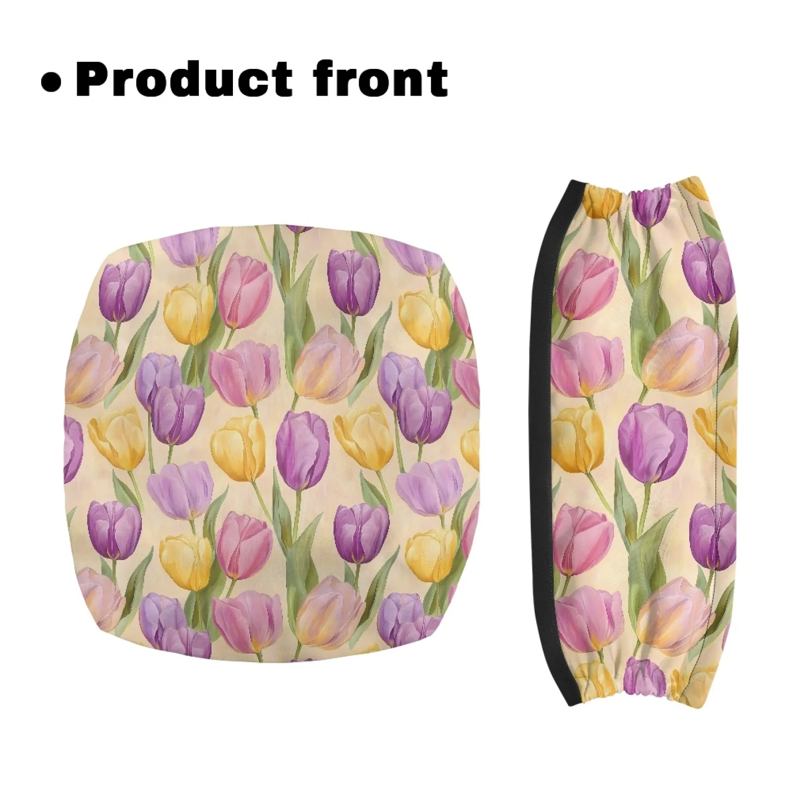 Coloranimal Colorful Tulip 2 Pieces Rollator Seat Cover Polyester Fabric Walker Seat Cover for Family