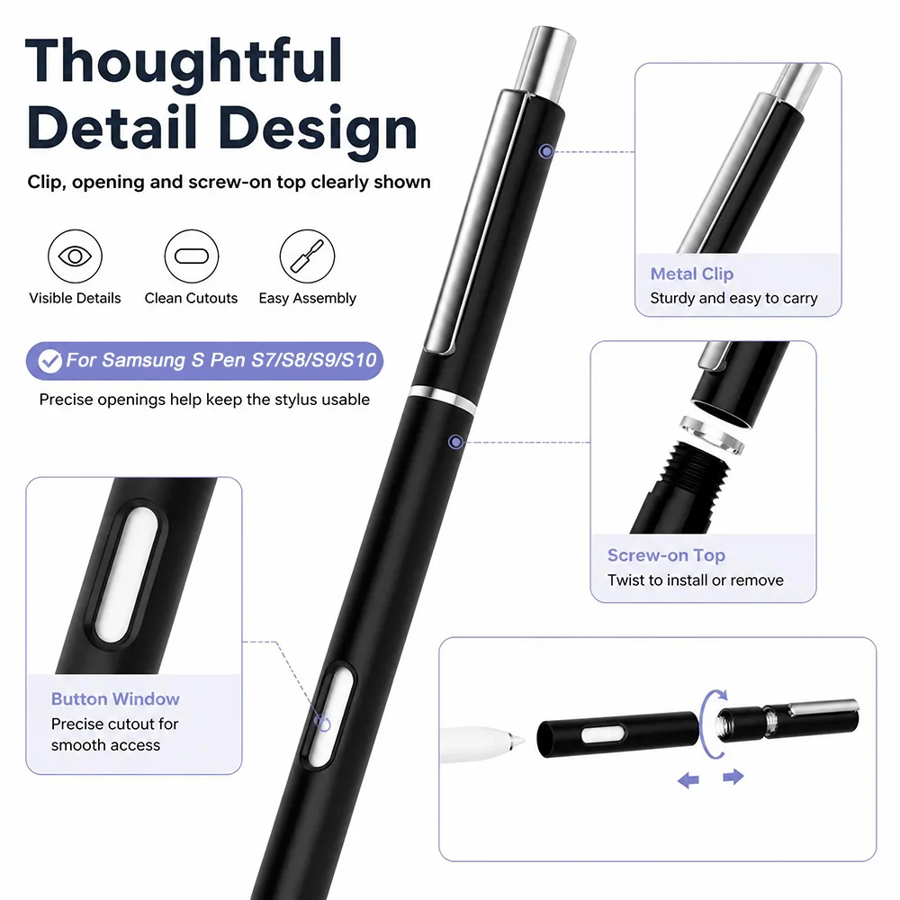 New Pencil Case S Pen For Samsung Galaxy Tab S10 FE/S9 FE Ultra S9+FE S7 S8 S9 Plus Hard Plastic Stylus Pencil Cover view 3