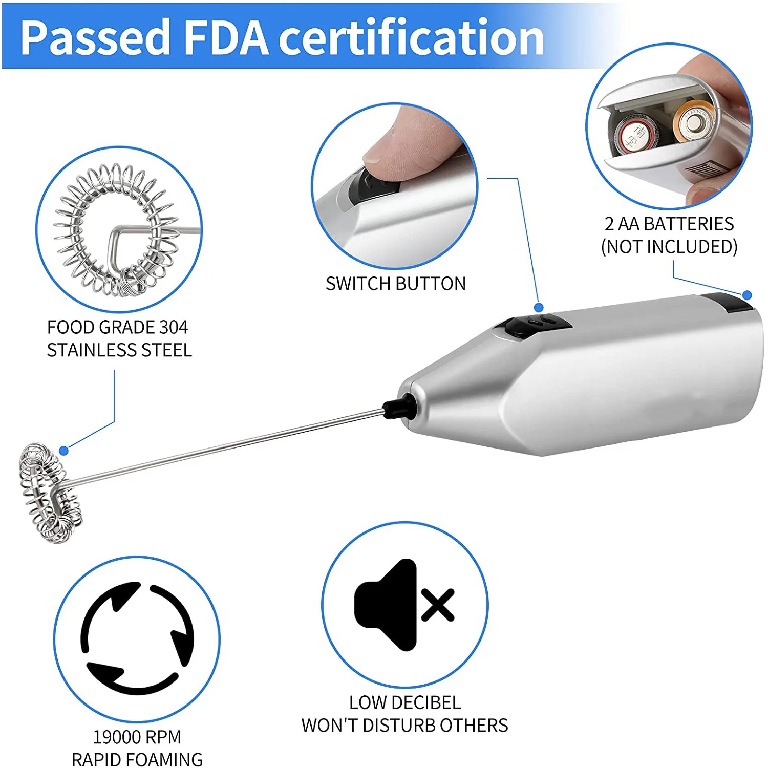 เครื่องตีไข่แบบมือถือเครื่องปั่นขนาดเล็กเครื่องปั่นไฟฟ้าเครื่องปั่นเครื่องตีทำฟองเครื่องตีฟองนม