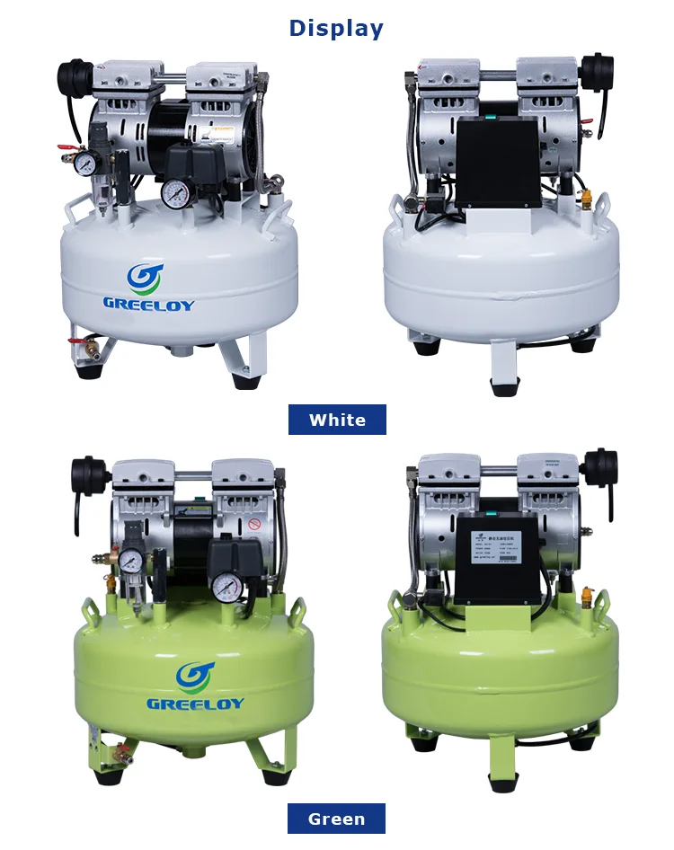 Compresor de aire médico den tal de 600w sin aceite con tanque de 24L