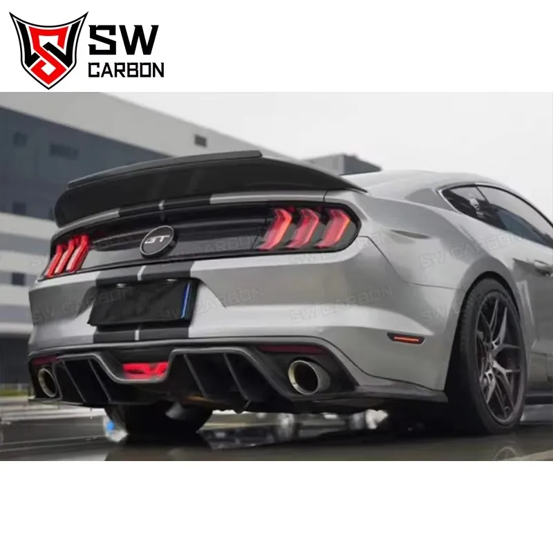 Carbon Fiber AC Style Rear Diffuser for Ford Mustang 2015-2017 Rear Bumper Lip Under Spoiler Splitter Body Kit